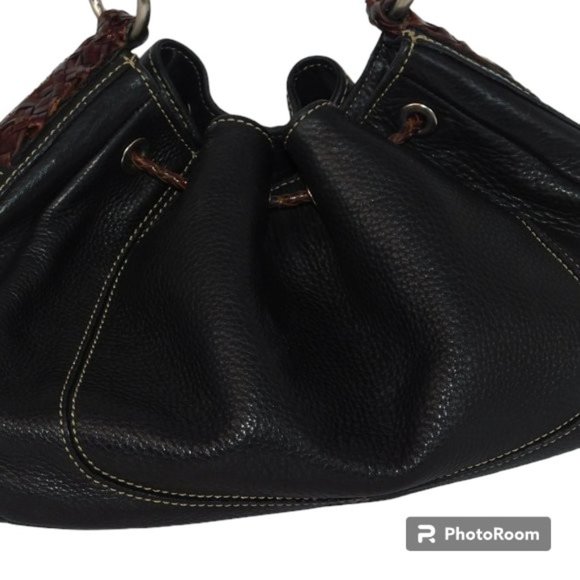 Fossil Drawstring Shoulder Bag With Braided Leather Handles Fossil Purse - Picture 6 of 13